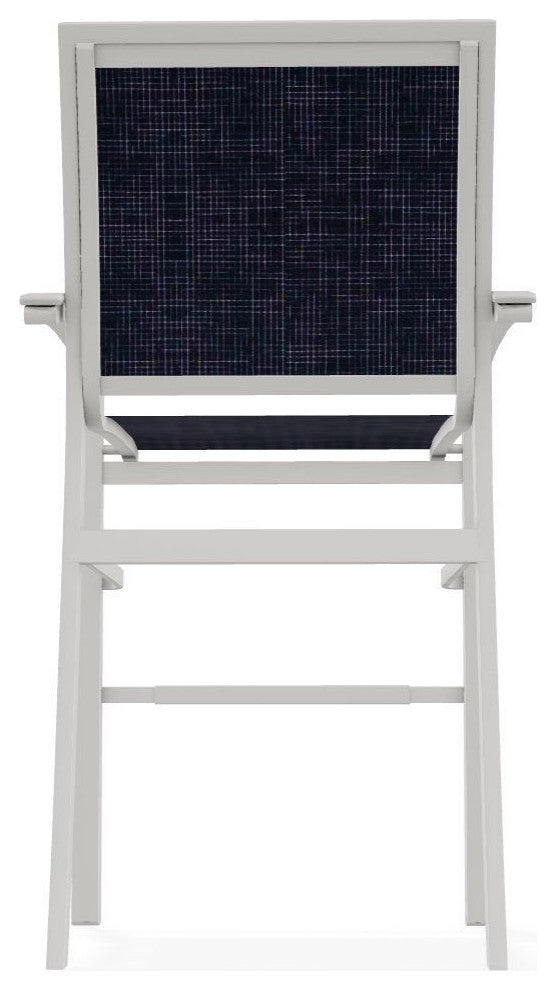 Bazza Sling Bar Height Stackable Outdoor Stool, Moments Navy/Snow