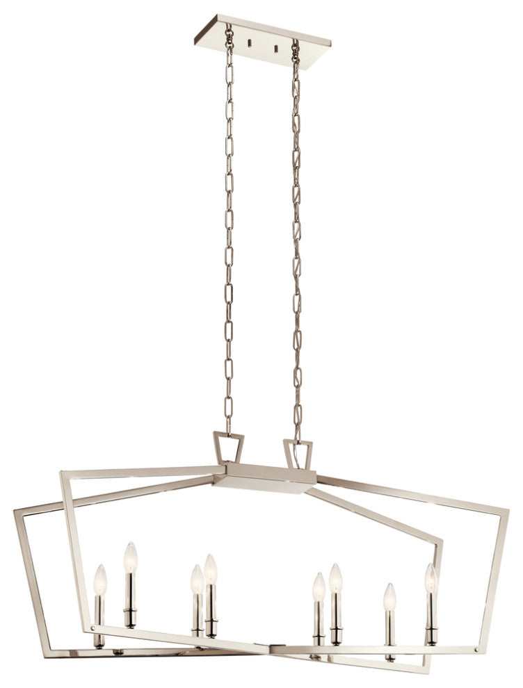 Abbotswell Polished Nickel 8-Light Linear Chandelier