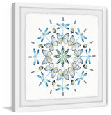 "Blue Bug Circles" Framed Painting Print, 18"x18"