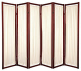 6' Tall Helsinki Shoji Screen, 6 Panel, Rosewood