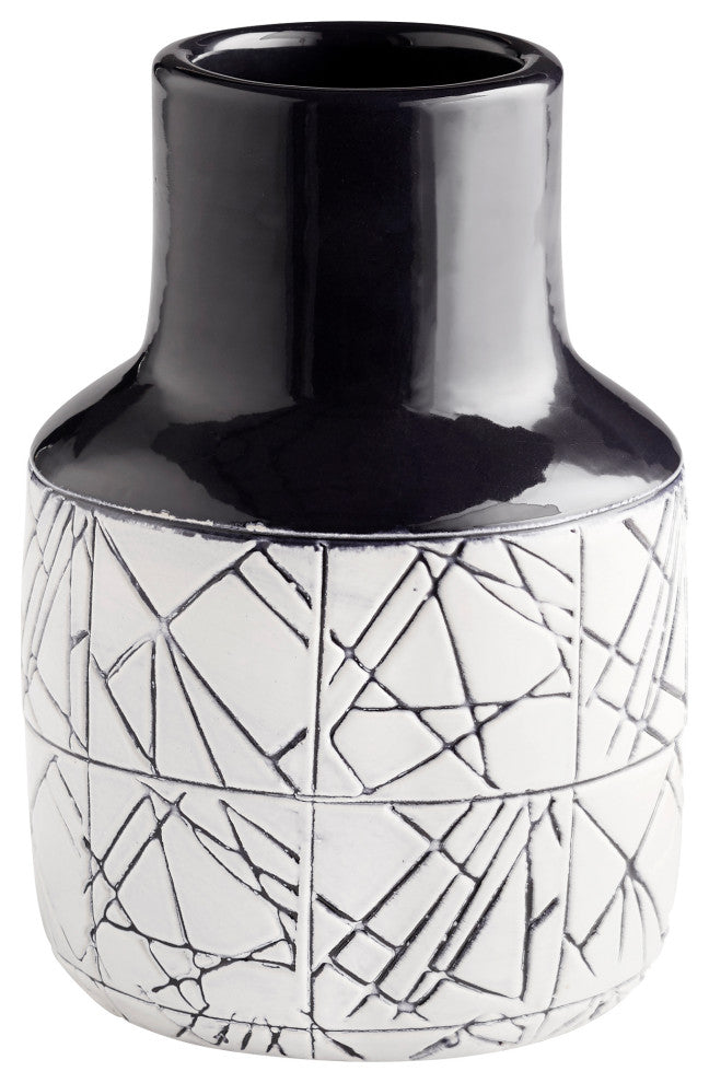 Dark Zenith Vase, Blue-Cyan, Small, Small