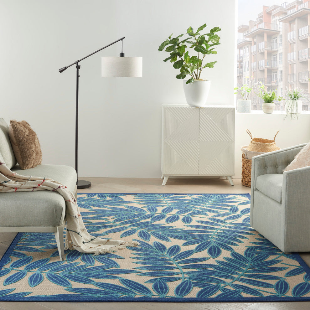 Nourison Aloha 7' x 10' Navy Tropical Area Rug