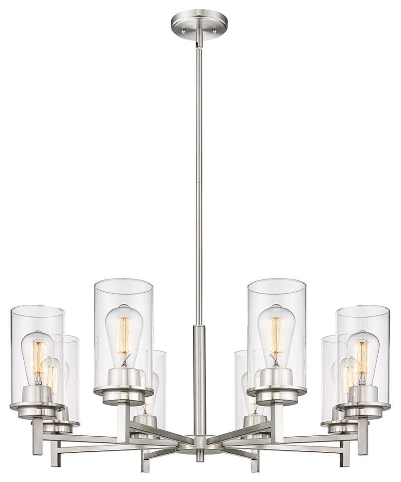 8 Light 30" Brushed Nickel Chandelier