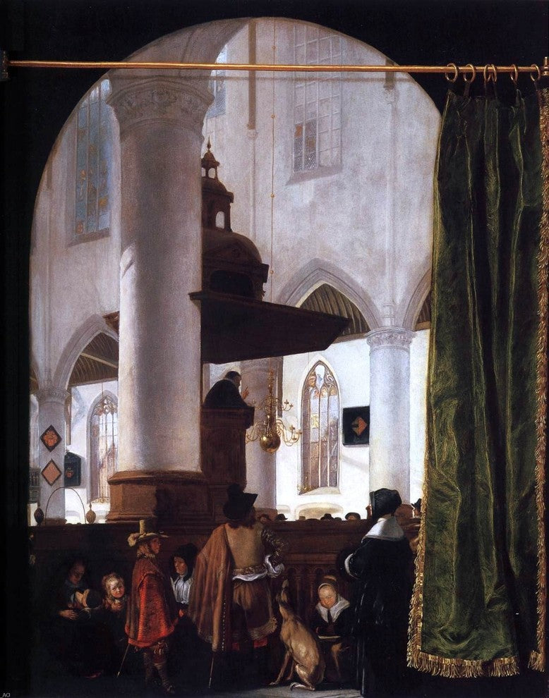 Emanuel De Witte A Sermon in the Oude Kerk Delft Wall Decal