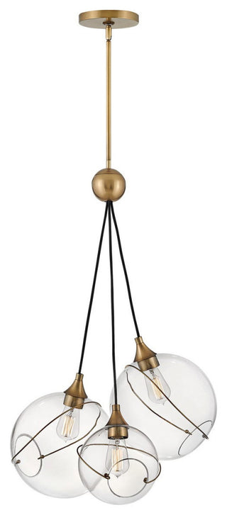 Hinkley Skye Large Three Light Pendant, Heritage Brass