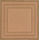 Rug Unique Loom Outdoor Border Light Brown Square 6' 0 x 6' 0