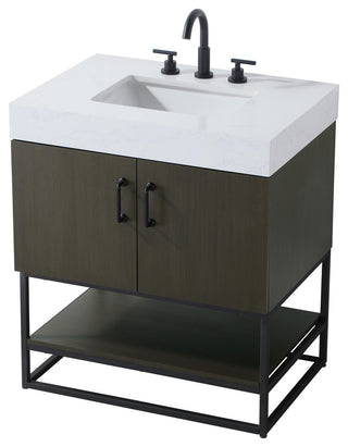 Home Living 30" Single Bathroom Vanity, Mocha Brown
