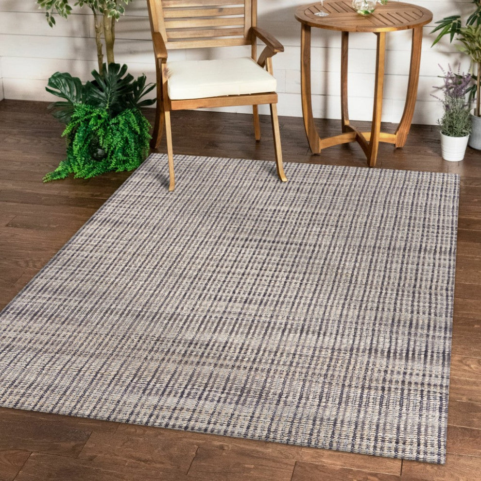 5" x 8" Brown and Beige Toned Jute Area Rug