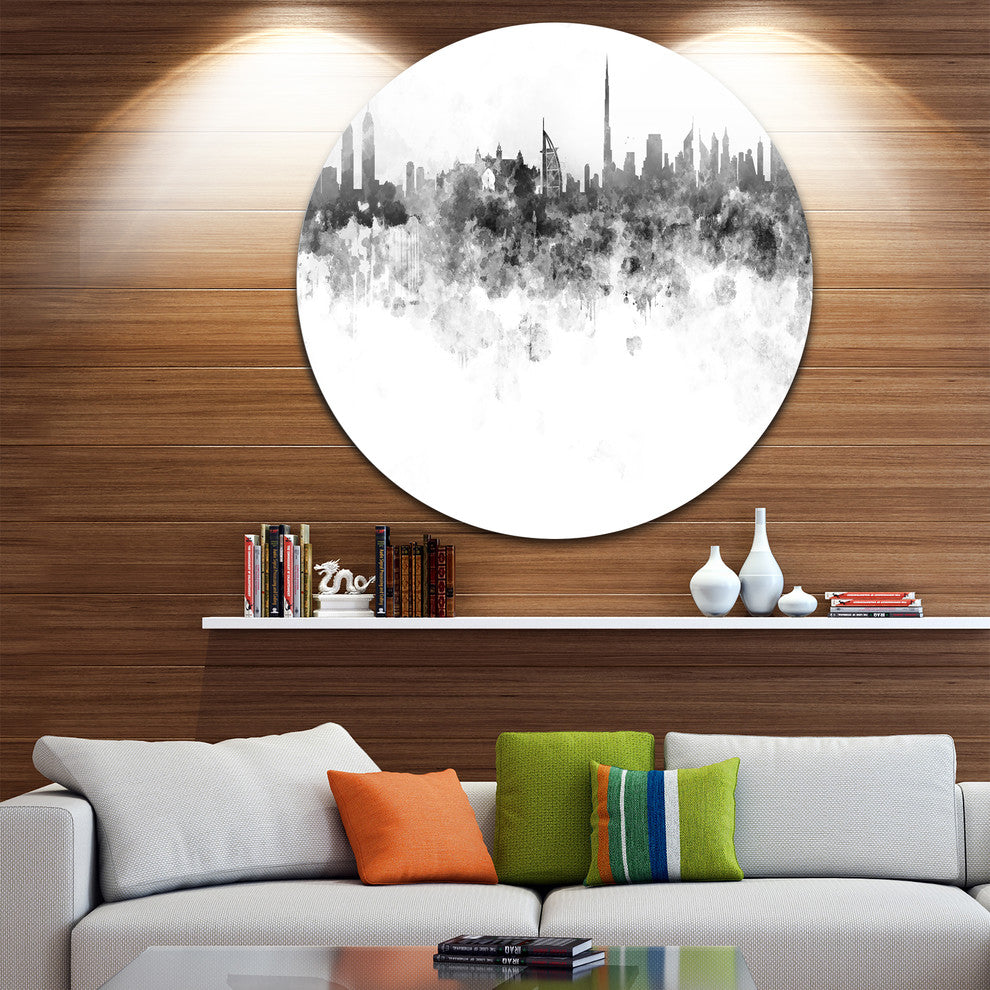 Dubai Skyline, Cityscape Round Wall Art, 36"