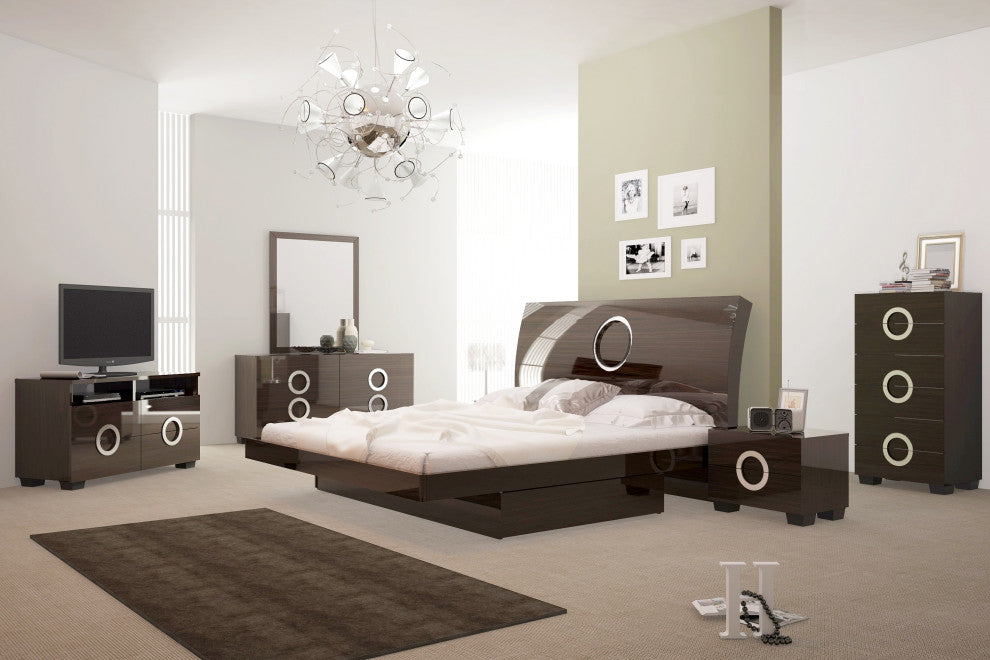 Sofia Wood Platform Storage Bed, Wenge, Eastern King