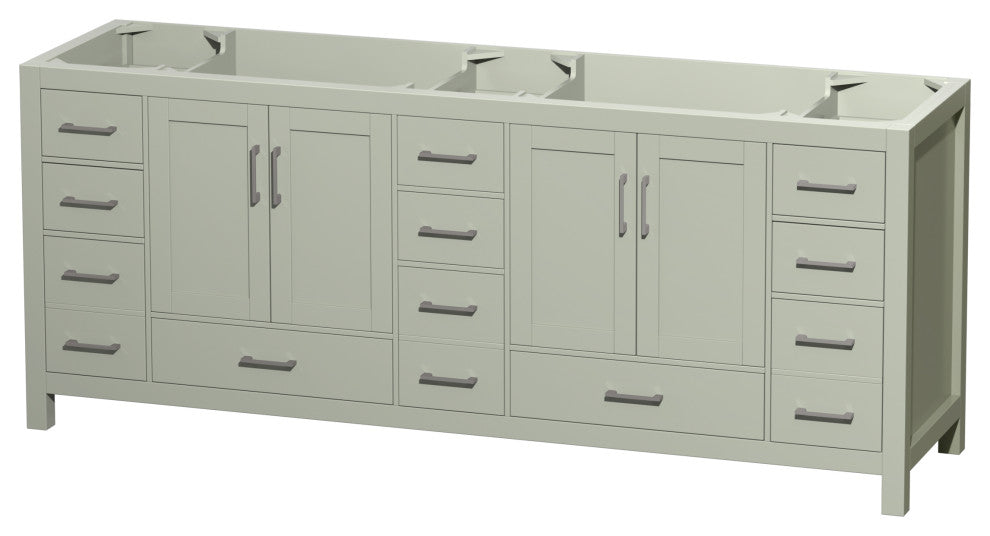Sheffield 84" Light Green DBL Vanity, No Top, No Sink
