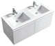 KubeBath Balli 48'' Double Sink Wall Mount Bath Vanity, High Gloss White