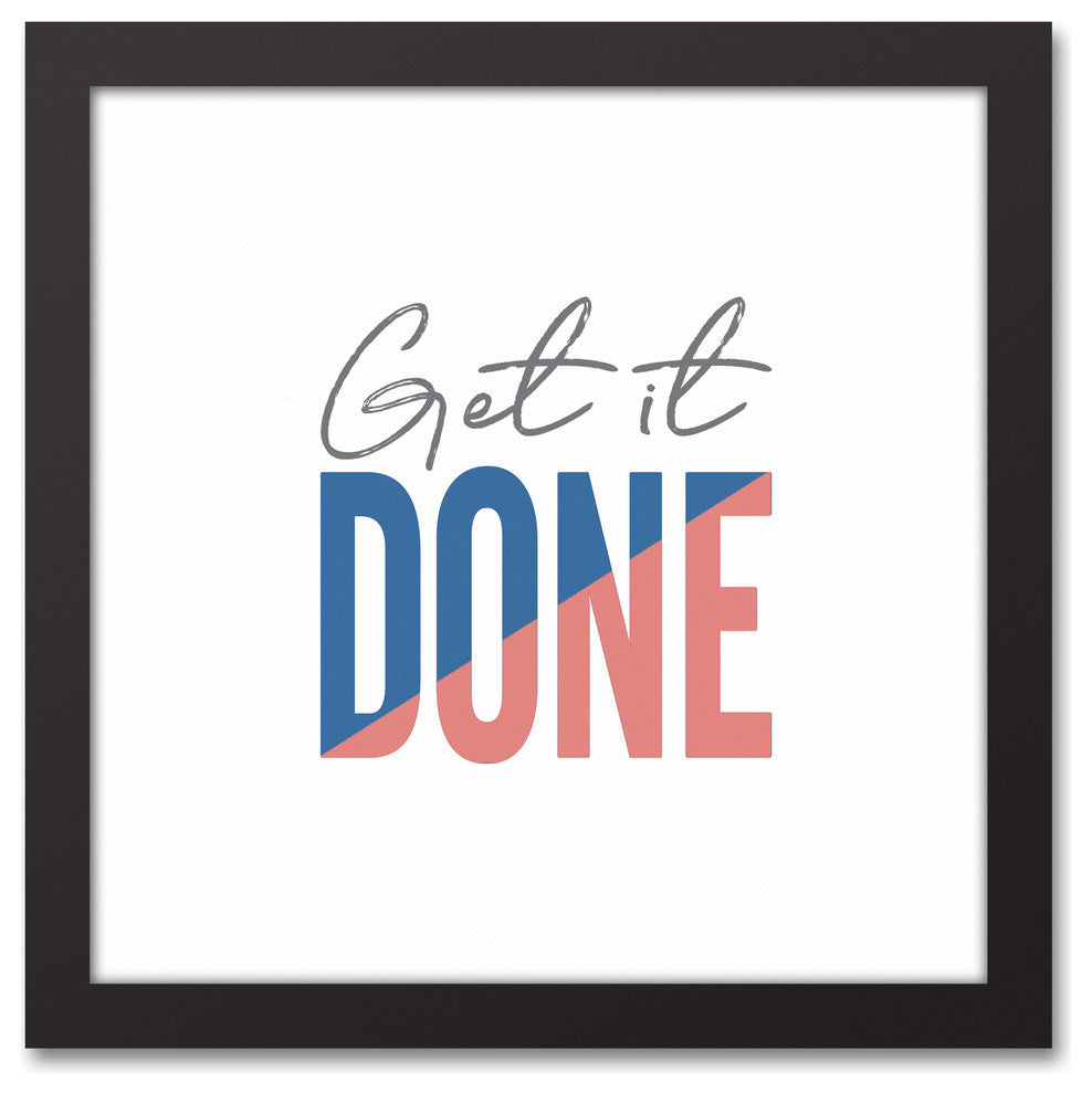Get It Done Black Framed Canvas, 12x12