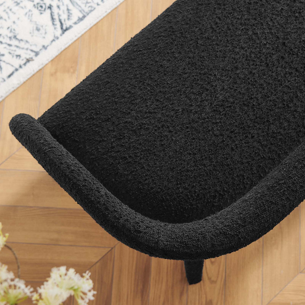 Pinnacle Boucle Fabric Accent Bench, Black