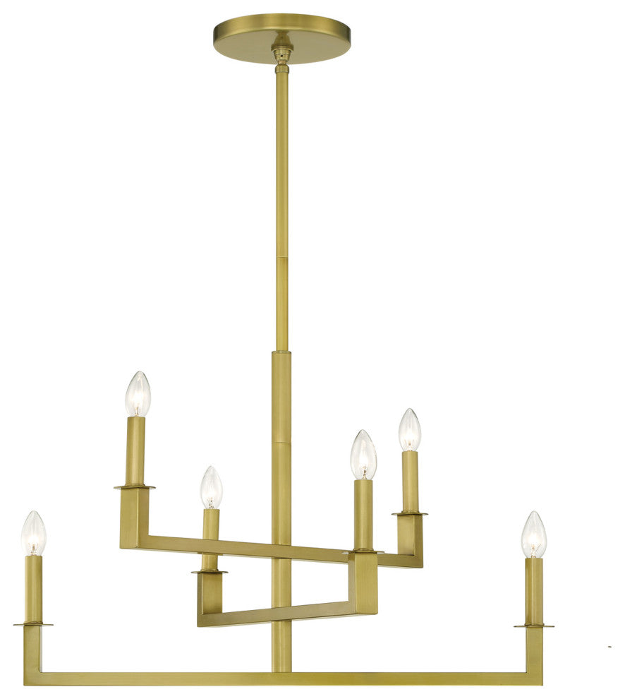 Crystorama DNT-6026-AG Dante 6-Light Aged Brass Chandelier