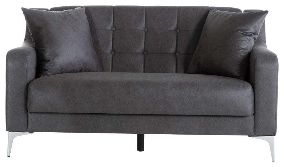 Livia Love Seat, Melson Dark Gray