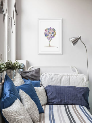 "Pastel Flower Tree" Framed Painting Print, 30"x45"