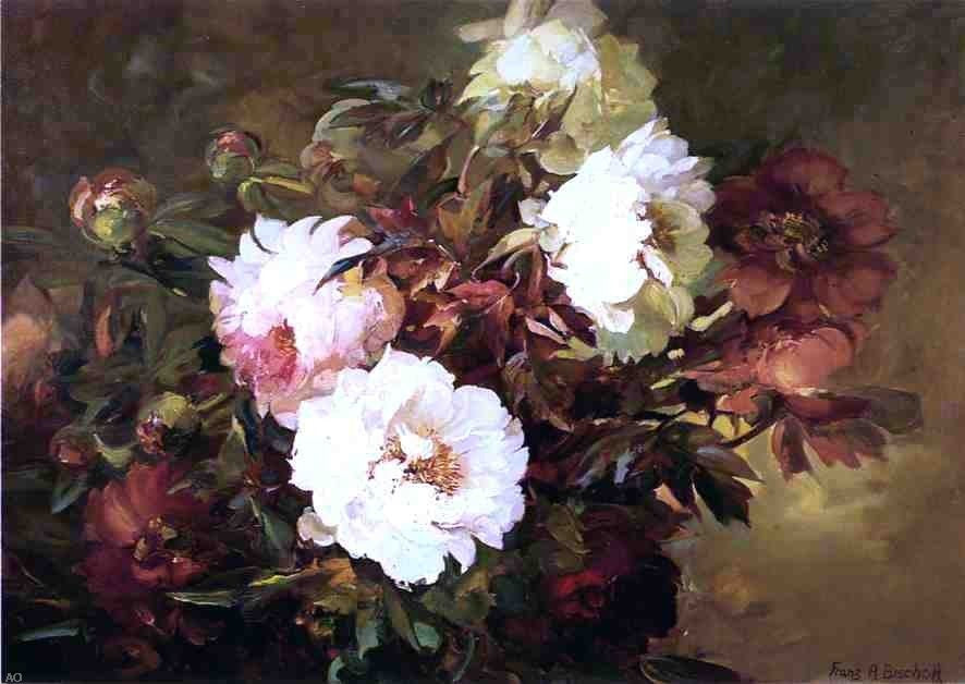 Franz Bischoff Peonies, 18"x27" Wall Decal Print