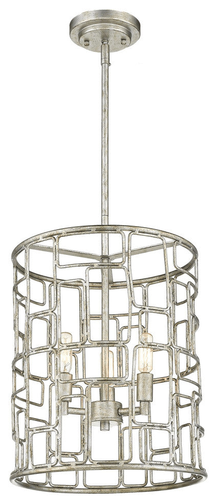 Amoret 3-Light Antique Silver Convertible Pendant