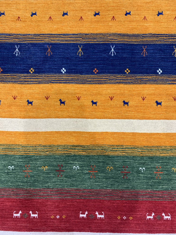 Ivory Transitional Modern Gabbeh Area Rug