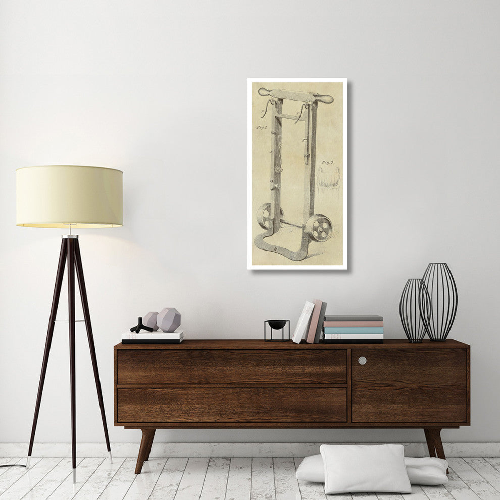 "Hamper Hand truck for Moving Fabric" Digital Paper Print by Inventions, 24"x46"