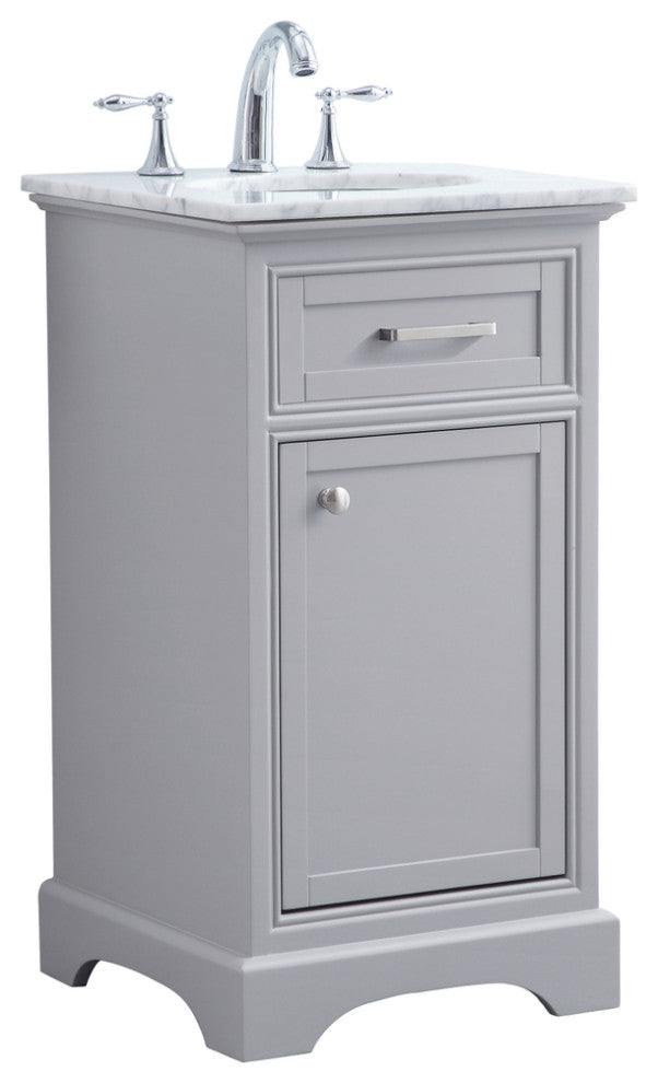Amber Single Bathroom Vanity, Blue, Light Grey, 19"