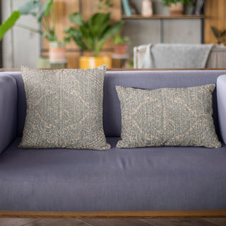 Plutus Blue Hidden Park Medallion Luxury Throw Pillow, 18"x18"