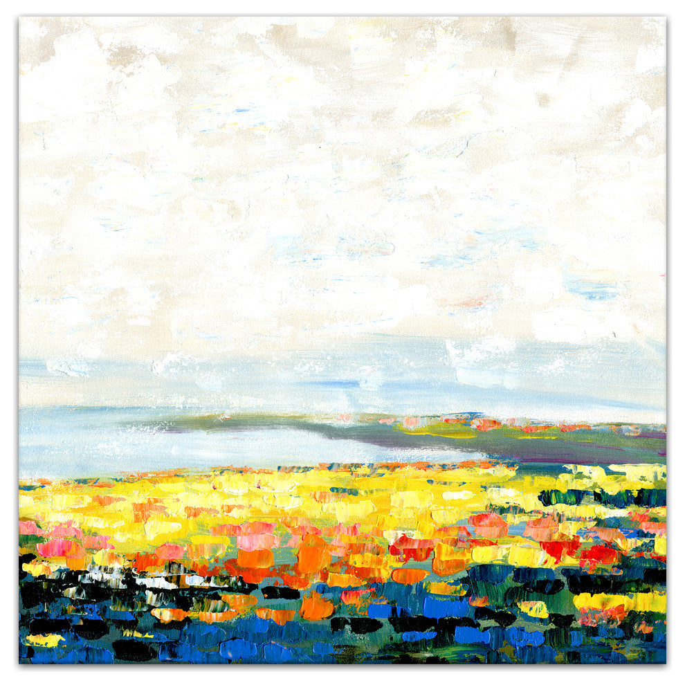 Colorful Abstract Flower Field Print on Canvas
