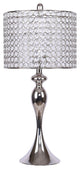 26.5" Polished Nickel Table Lamp With Crystal Bead Shade Submit