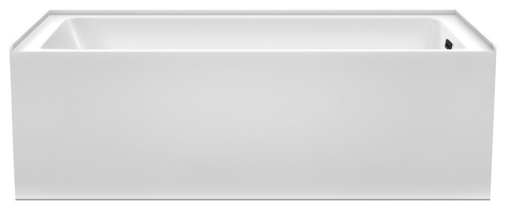Grayley 66x32" Alcove Bathtub with Right-Hand Drain and Trim in Black
