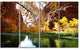 Blue Lake in Yosemite Mountains, Landscape Canvas Art Print, 48"x28", 4 Panels