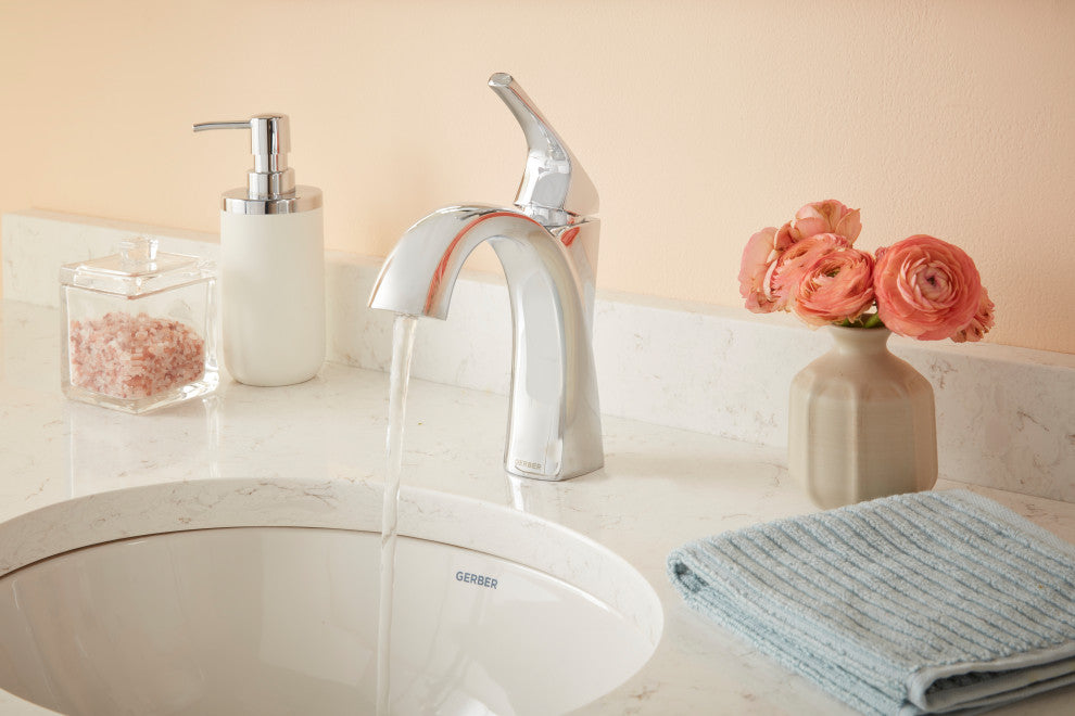 Vaughn Single Handle Lavatory Faucet w/ Metal Pop-Up Drain Chrome, Chrome