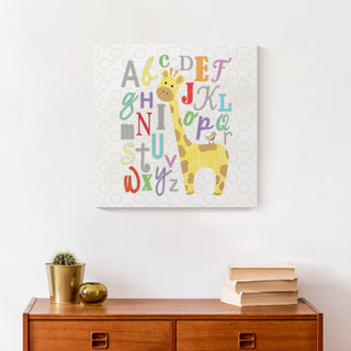 Alphabet Giraffe 16x16 Canvas Wall Art