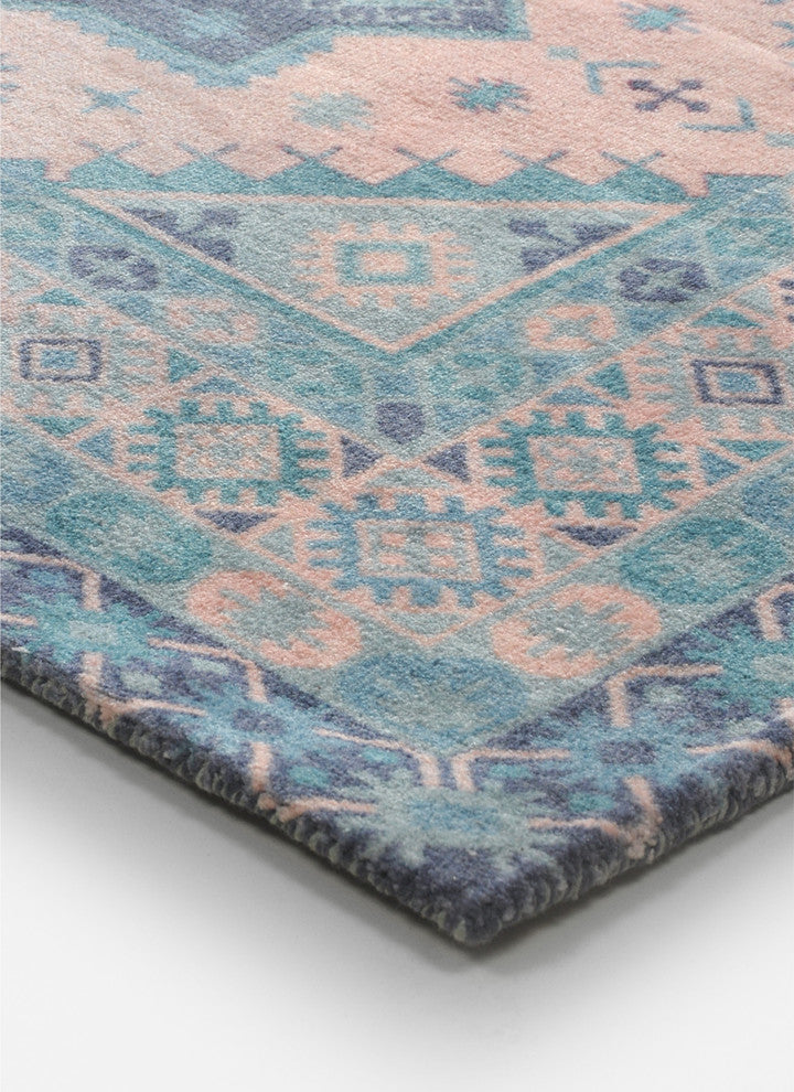 Turquoise Royal Southwestern Boho Area Rug, 5'x7'