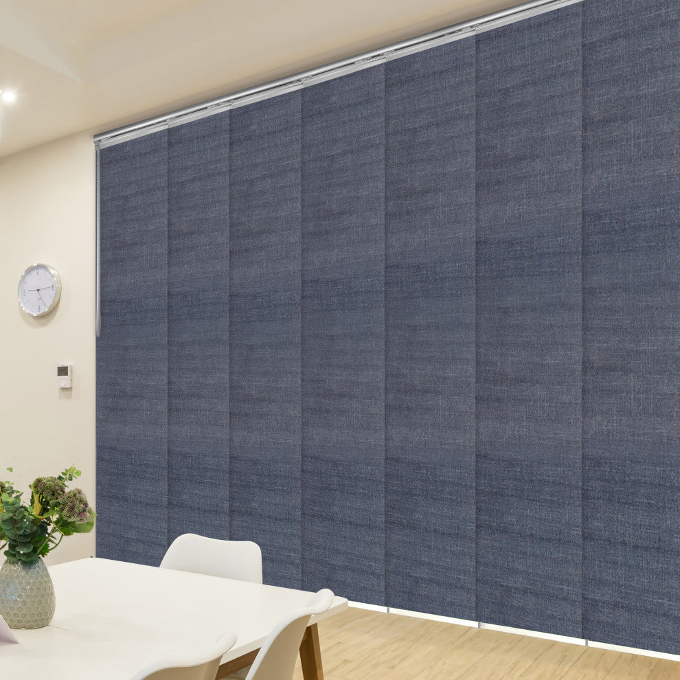 Azure 7-Panel Track Extendable Vertical Blinds 110-153"W