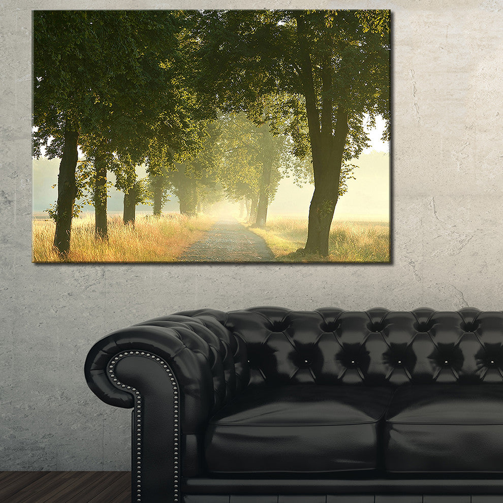"Rural Road Under Big Green Trees" Canvas Print