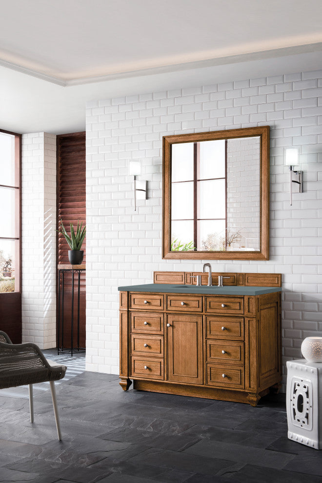 James Martin 157-V48-SBR-3CBL Bristol 48" Single Vanity Saddle Brown Quartz Top