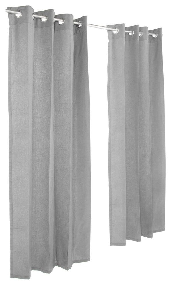 Spectrum Dove Sunbrella Outdoor Curtain with Grommets, 108"x50"