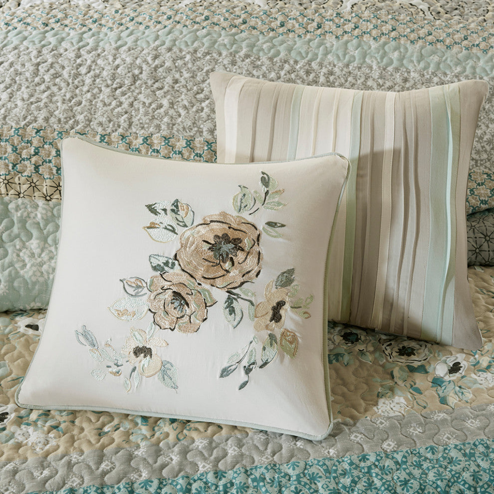 Madison Park Willa Transitional Floral 6-Piece Coverlet Set, Yellow