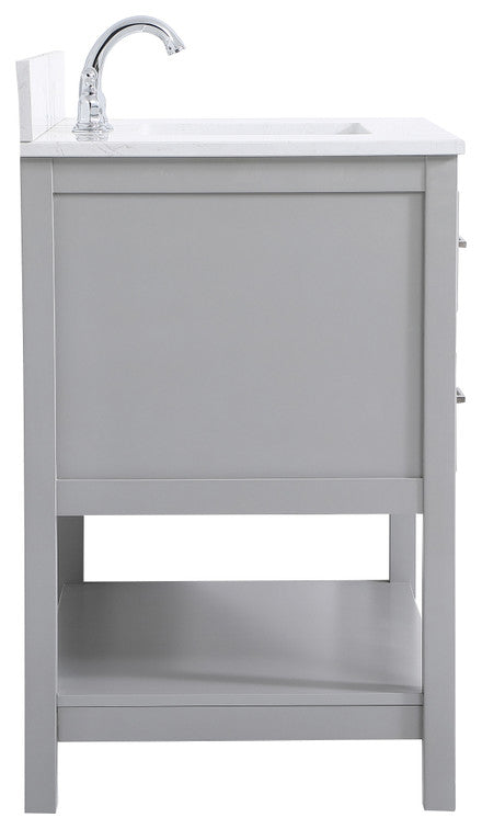 Skylar 36" Single Bathroom Vanity, Gray, With Backsplash