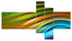 Colorful Fractal Water Ripples, Abstract Canvas Print Art, 60"x32", 5 panels