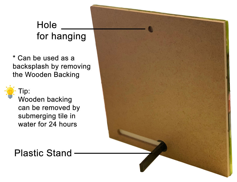 4x4" Hand Painted Cheetah Art Tile Ceramic Drink Holder Coaster