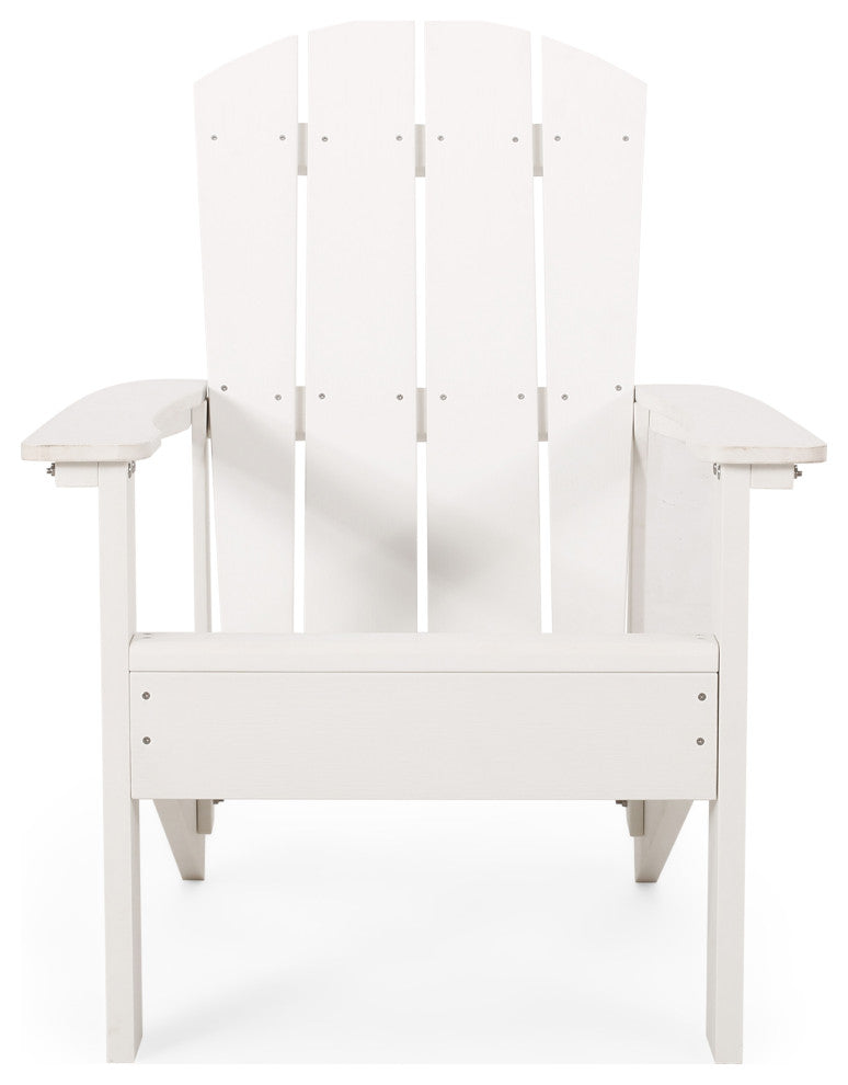 Anastasija Outdoor Faux Wood Adirondack Chair, White