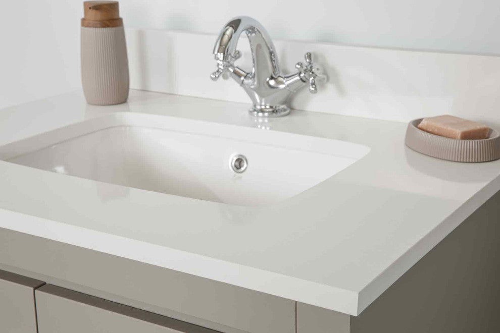 Mila Collection 30" Bathroom Vanity With Sink, Mirror, Countertop, Ash Gray