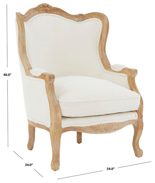 Safavieh Fallon Wing Chair Ivory