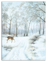 Doe Walking In The Snow 30x40 Canvas Wall Art