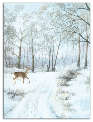 Doe Walking In The Snow 30x40 Canvas Wall Art
