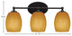 Capri 3-Light Bath Bar, Matte Black/Cayenne Linen