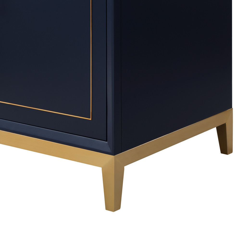 Gracie Bathroom Vanity, Pacific Blue With Carrara Marble, 36"