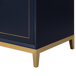 Gracie Bathroom Vanity, Pacific Blue With Carrara Marble, 36"